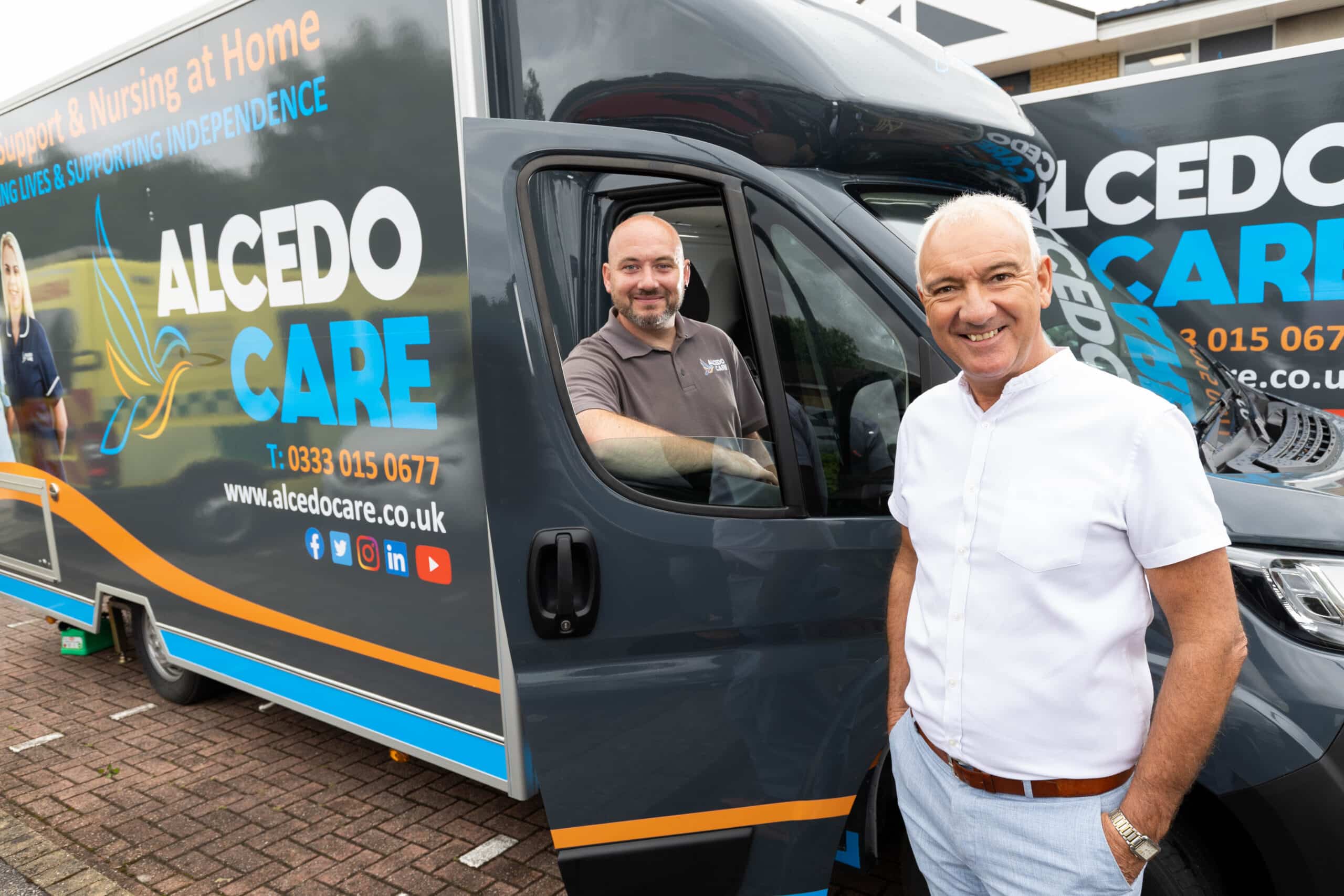 Group Head of Recruitment John and Events Manager Adam with our new recruitment vehicle