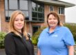 Chelsea-Bryans-Cindy-Cragg-outside-Alcedo-new-Darwen-office