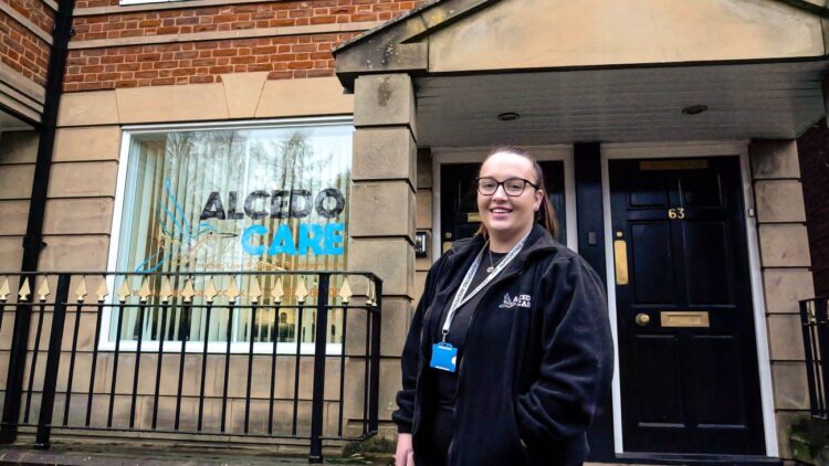 registered manager Laura Harrison outside the new Ormskirk branch