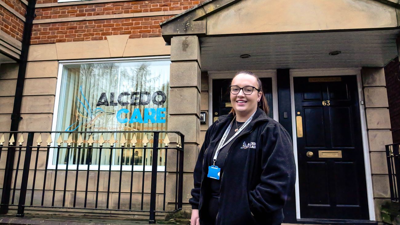 registered manager Laura Harrison outside the new Ormskirk branch