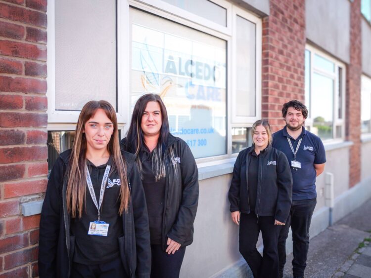 Image shows the Alcedo team, from LtoR, Victoria, Becky, Katie and Calum Alcedo Care Group opens two new branches in Cumbria