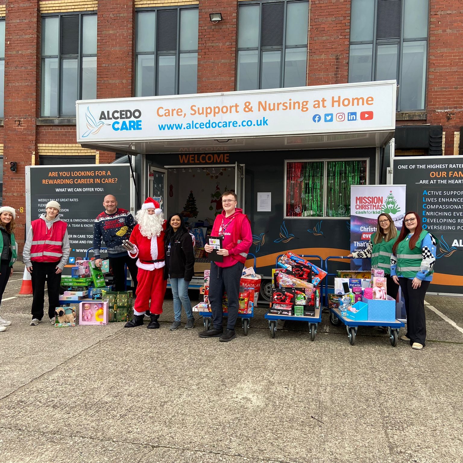 Mission Christmas Drop off to the team at Cash for Kids Lancashire