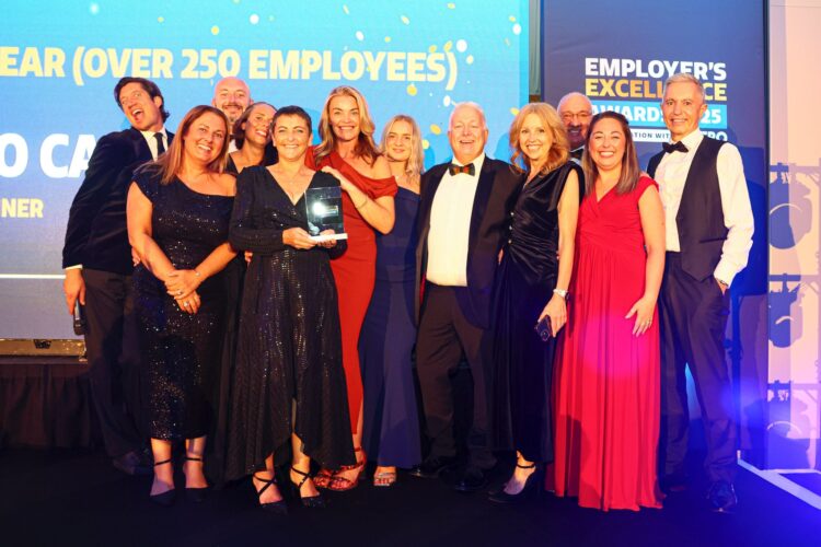Alcedo Care accepting their Large Employer of the Year award at Employer's Excellence Awards 2025